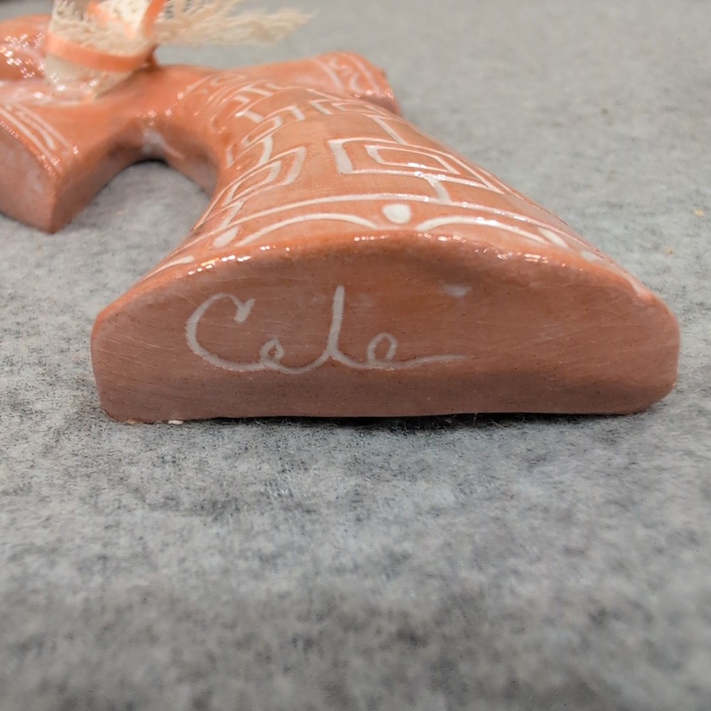 Vintage Terracotta Clay Angel Figurines Set of 4 Handcrafted Folk Art Decor - Picture 4 of 4